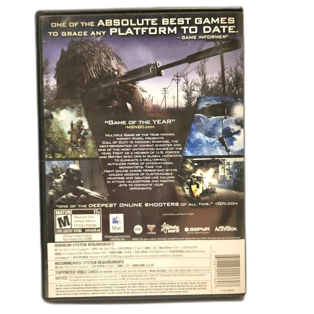 Call Of Duty 4 Modern Warfare Mac DVD